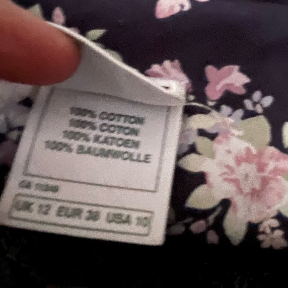 Vintage Cotton Floral Laura Ashley Midi Dress Sailor's Collar in Navy and Pink - Picture 11 of 11